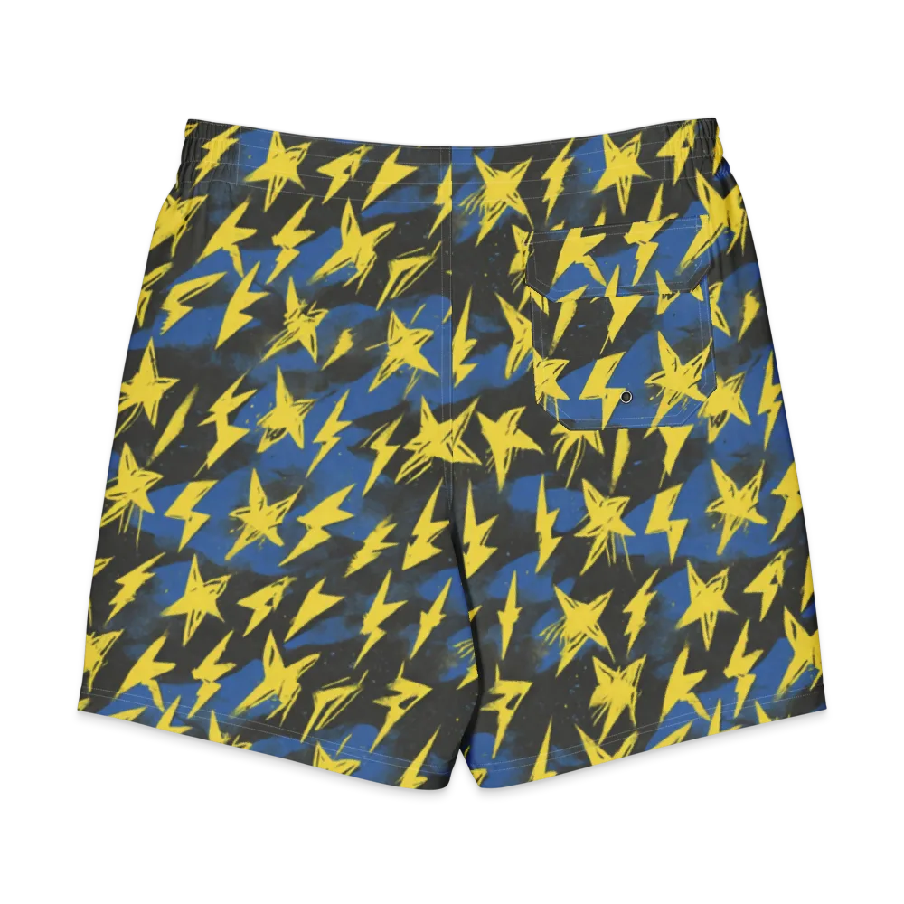 Electric Wildflower on Men's Board Shorts — Back
