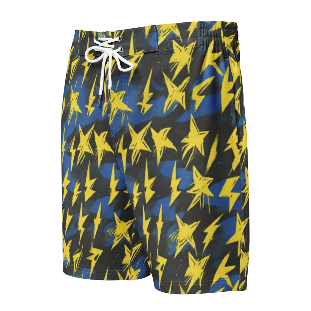 Electric Wildflower on Men's Board Shorts — Front