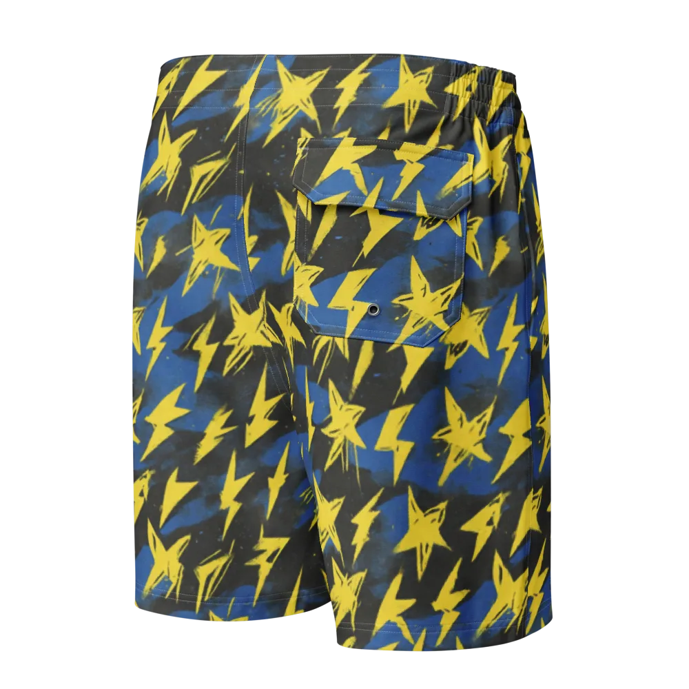 Electric Wildflower on Men's Board Shorts — Back