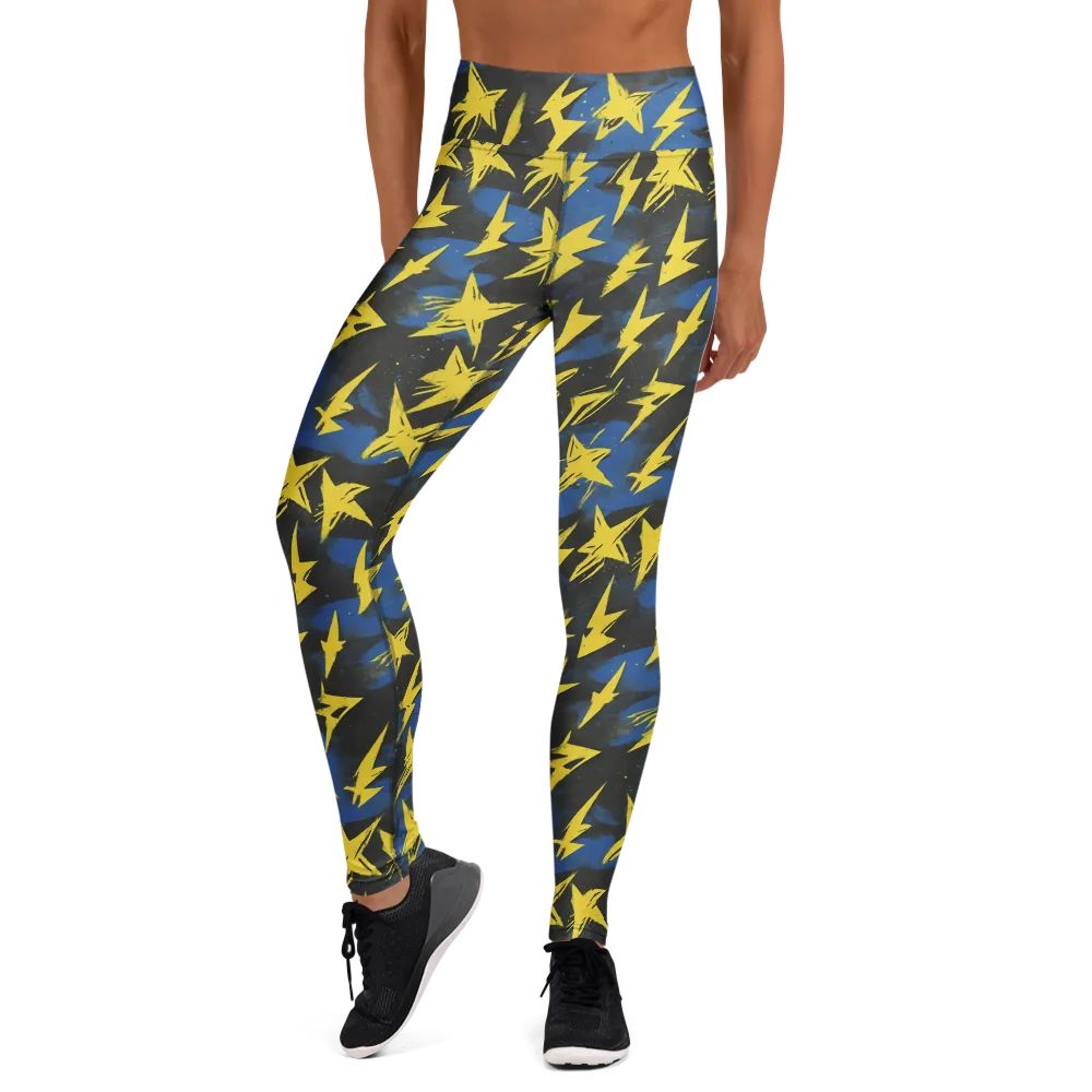Electric Wildflower on Yoga Leggings — Front