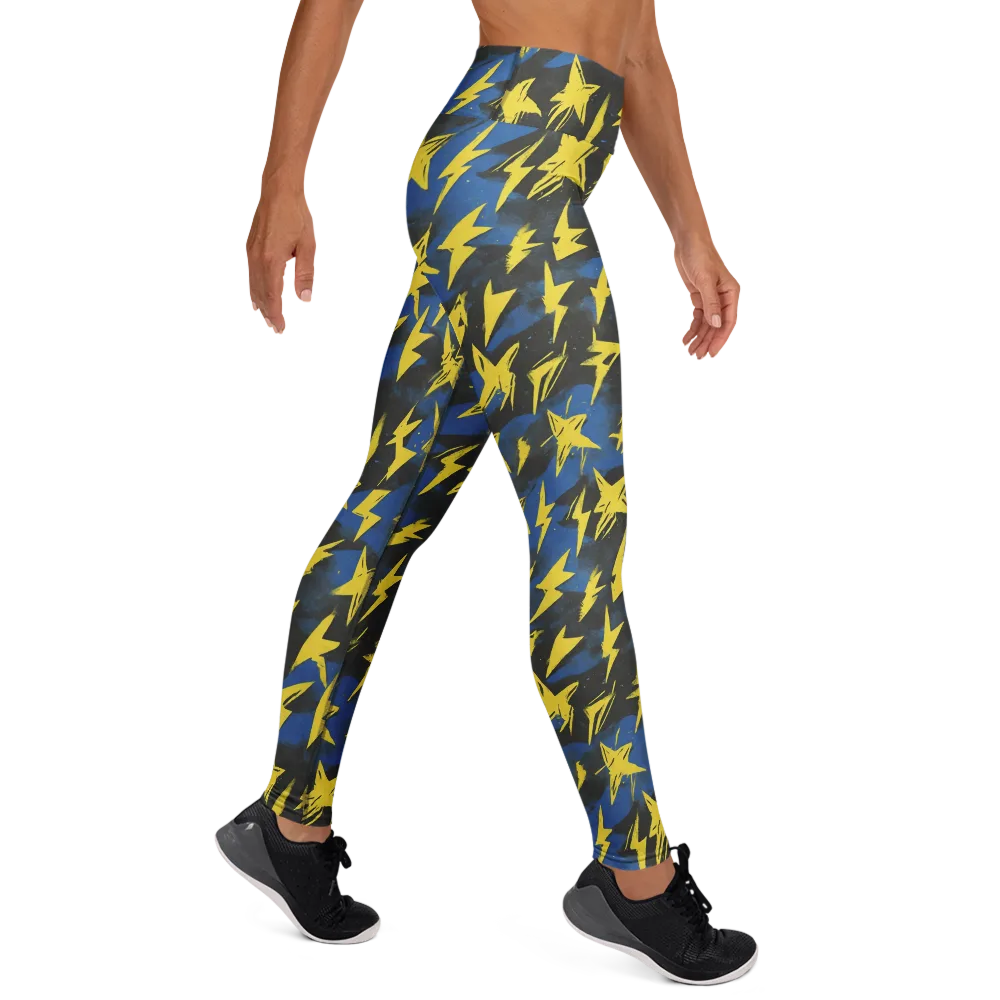 Electric Wildflower on Yoga Leggings — Right