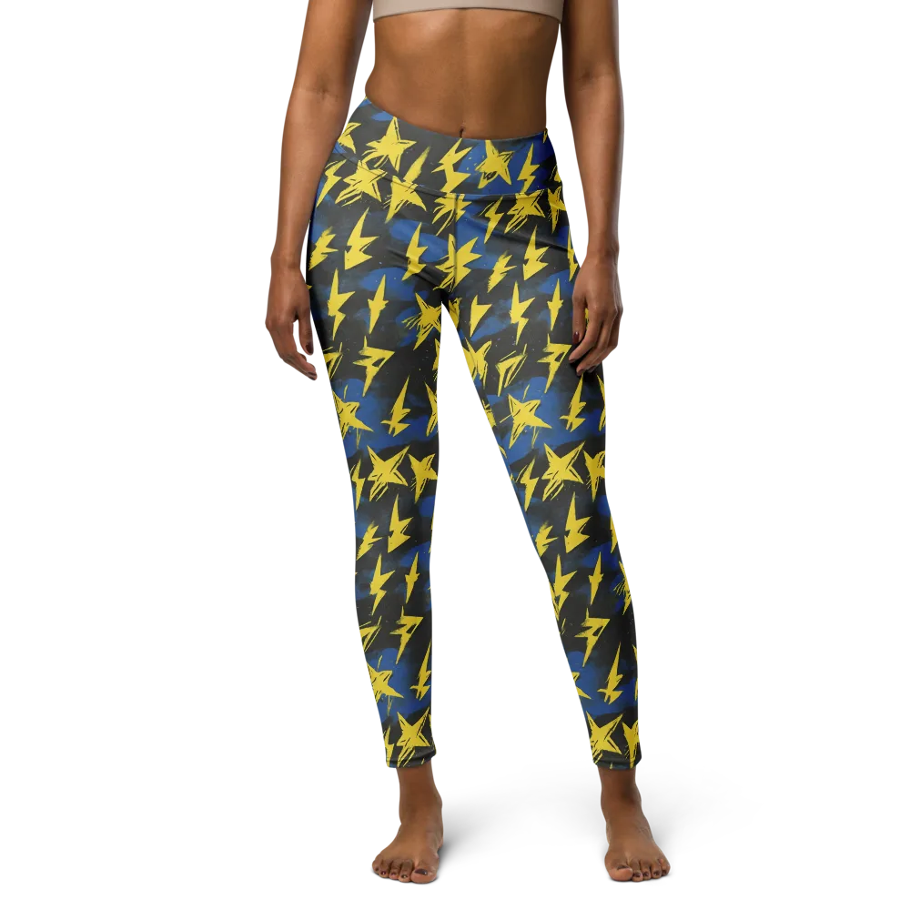 Electric Wildflower on Yoga Leggings — Front