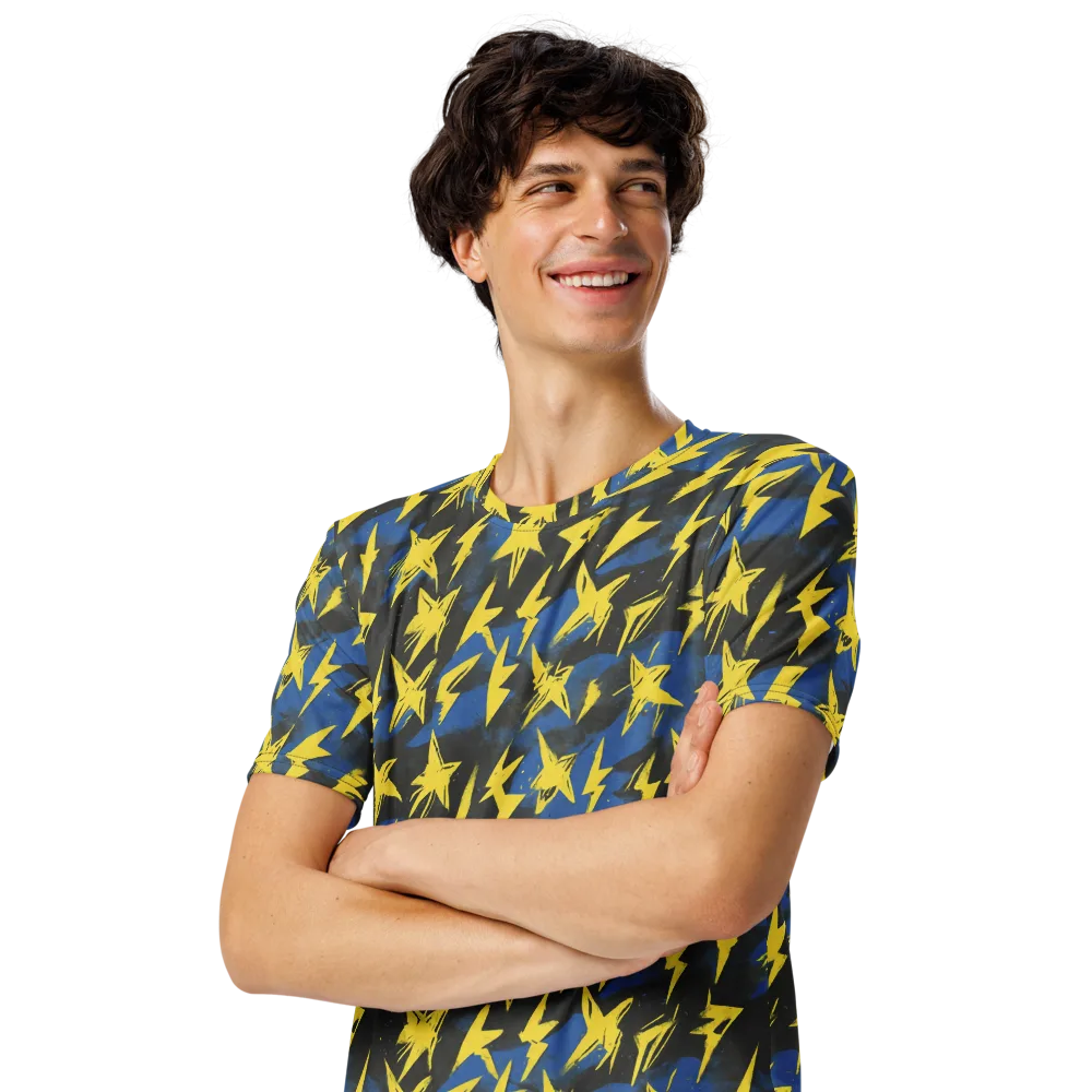 Electric Wildflower on Men's Crew Neck T-Shirt — Left Front