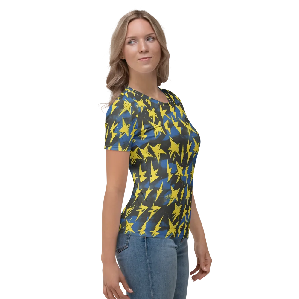 Electric Wildflower on Women's Crew Neck T-Shirt — Right