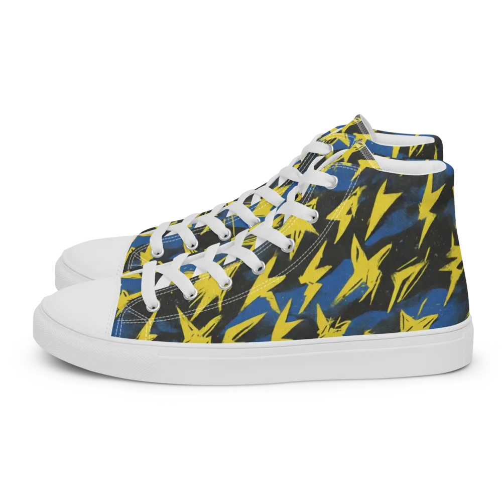 Electric Wildflower on Women's High Top Canvas Shoes — Left