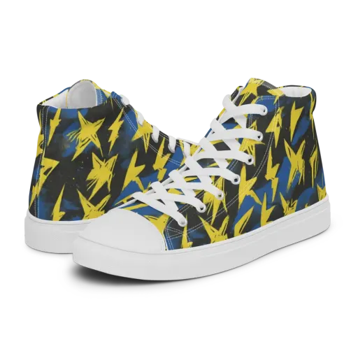 Electric Wildflower on a Women's High Top Canvas Shoes