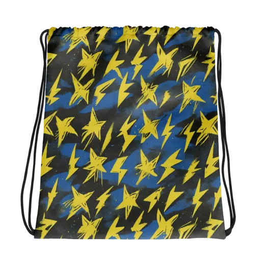 Electric Wildflower on a Drawstring Bag