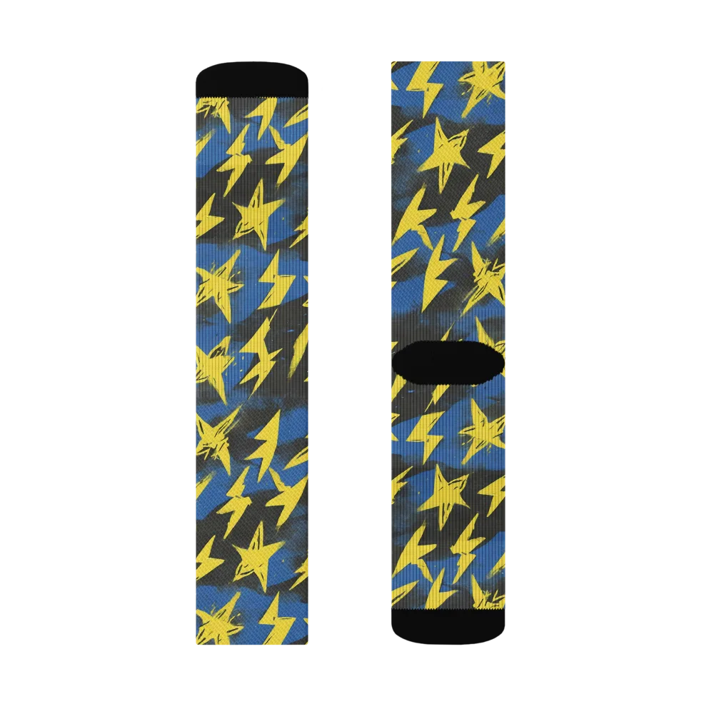 Electric Wildflower on Socks — Right Sock