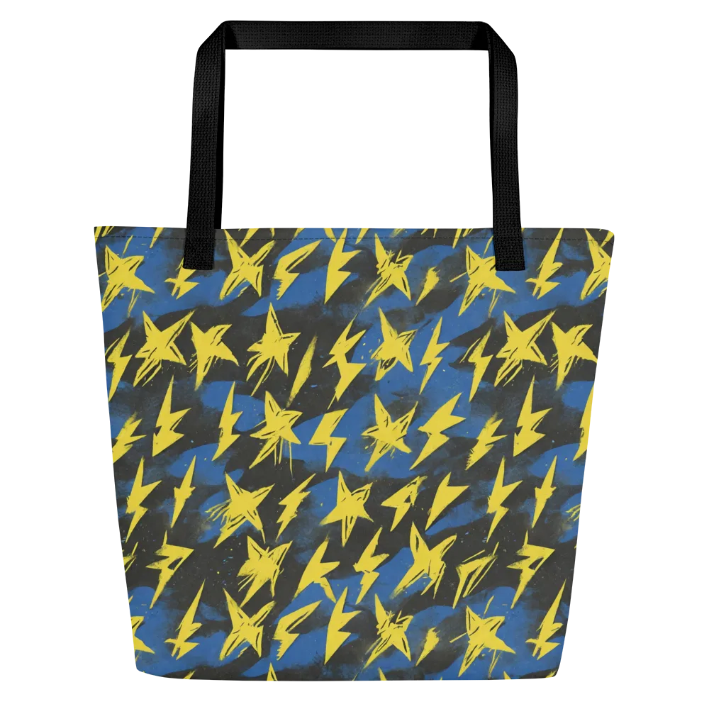 Electric Wildflower on Large Tote Bag W/ Pocket — Front