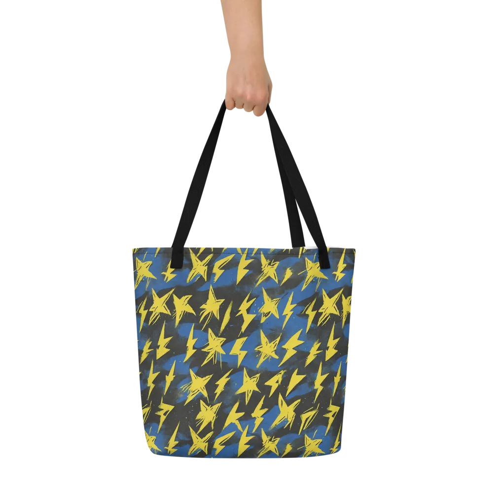 Electric Wildflower on Large Tote Bag W/ Pocket — Front