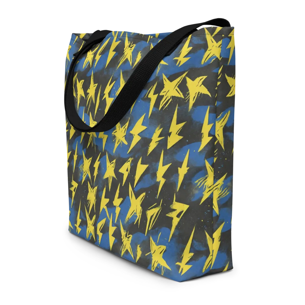 Electric Wildflower on Large Tote Bag W/ Pocket — Front