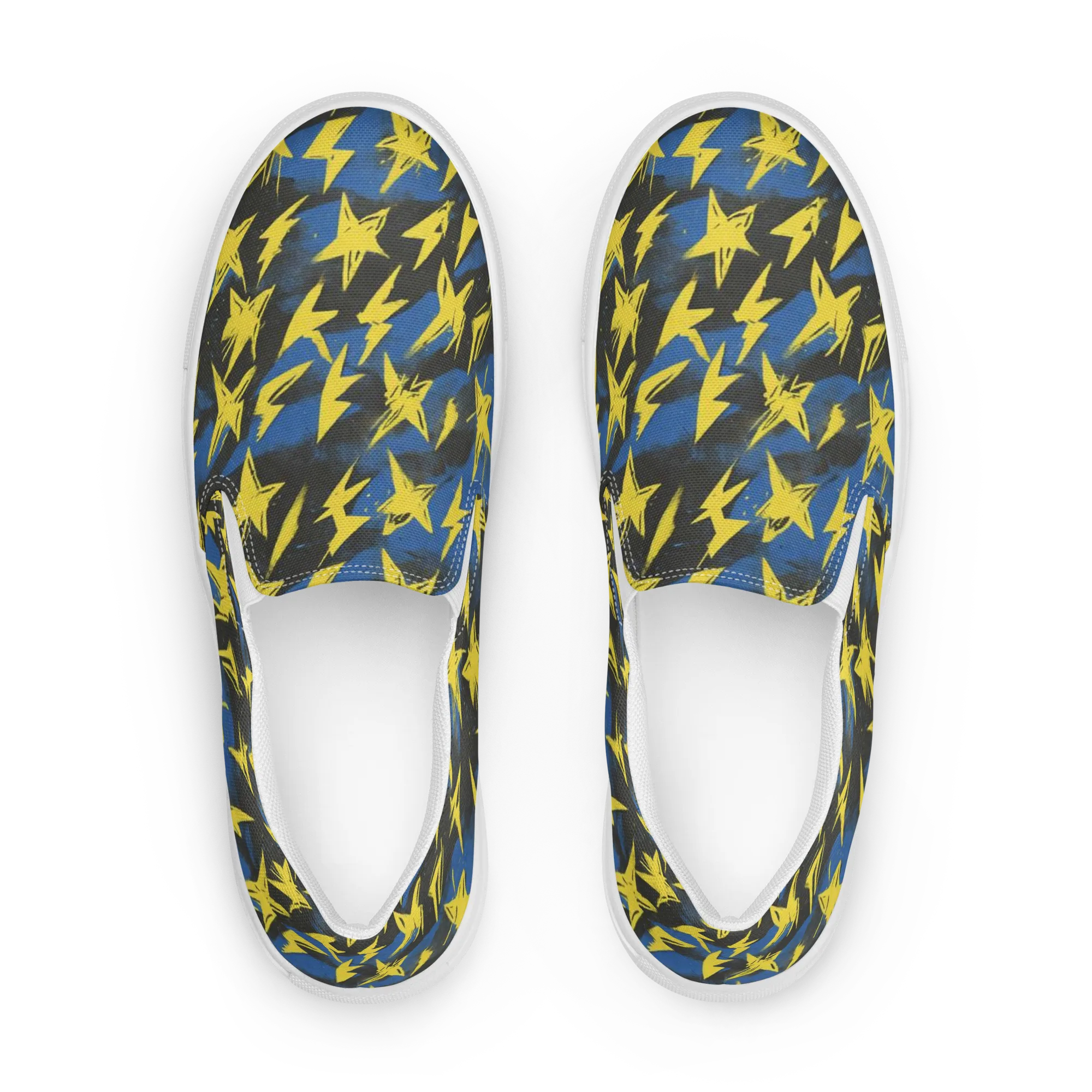 Electric Wildflower on Women's Slip-On Canvas Shoes — Front