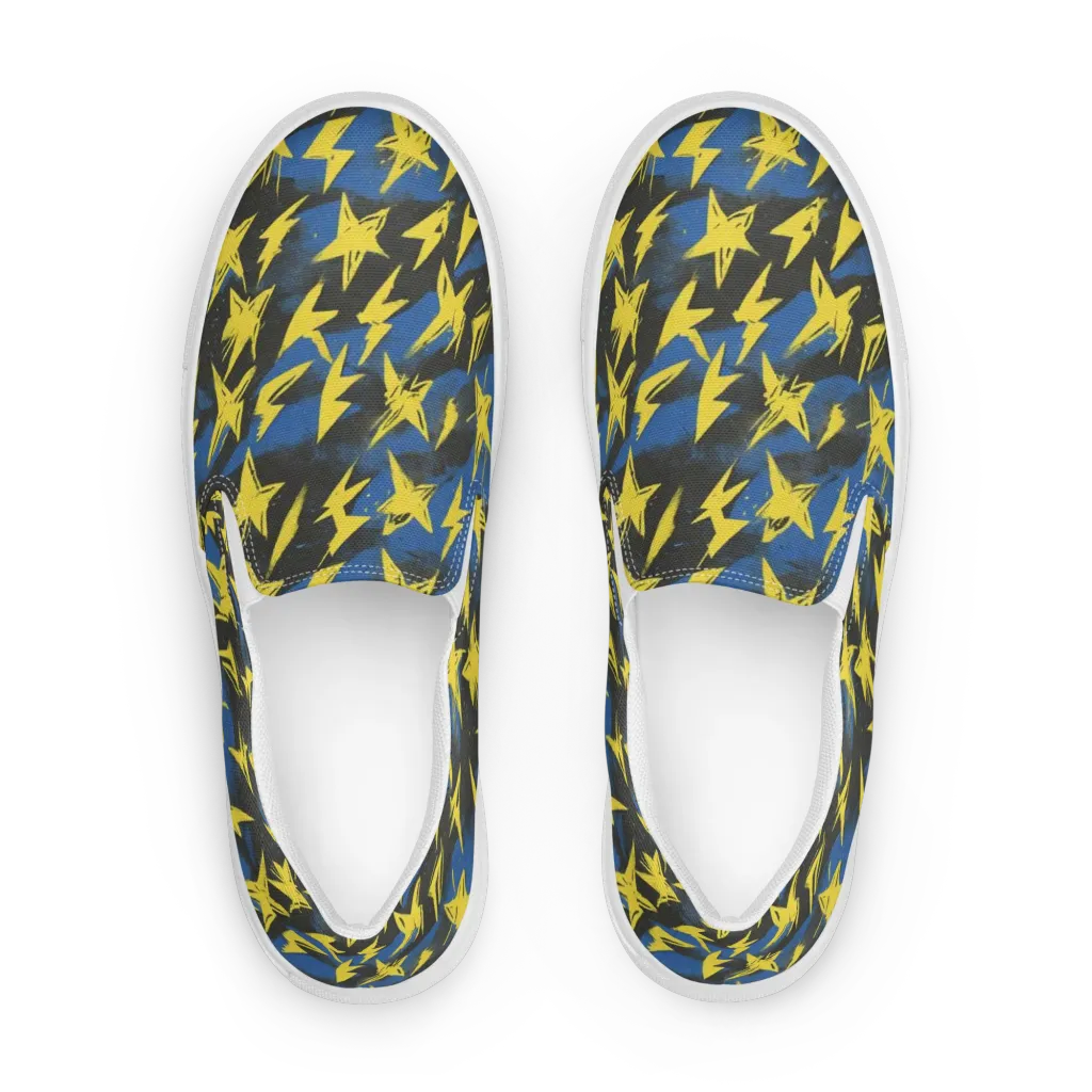 Electric Wildflower on Women's Slip-On Canvas Shoes — Front
