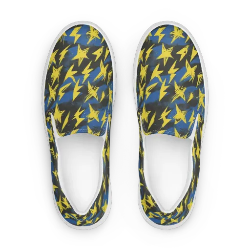 Electric Wildflower on a Women's Slip-On Canvas Shoes
