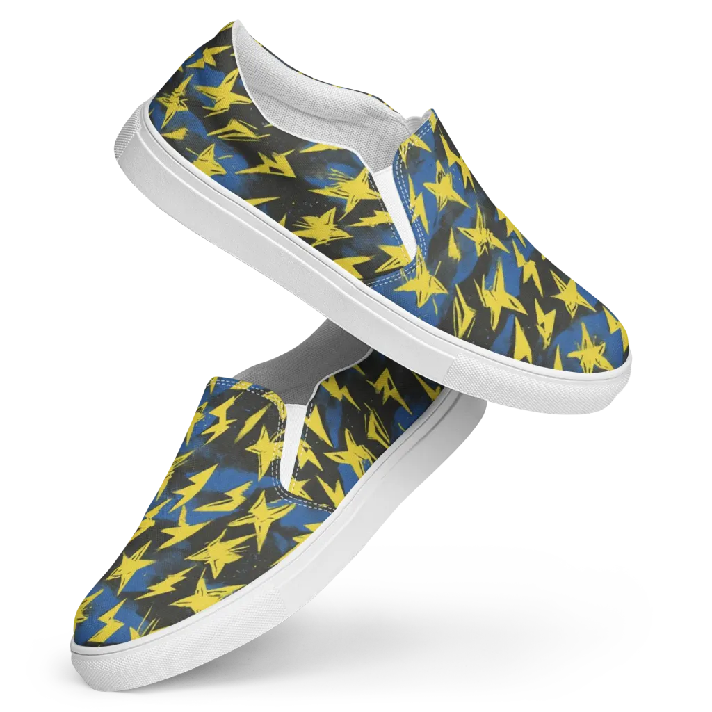 Electric Wildflower on Women's Slip-On Canvas Shoes — Front