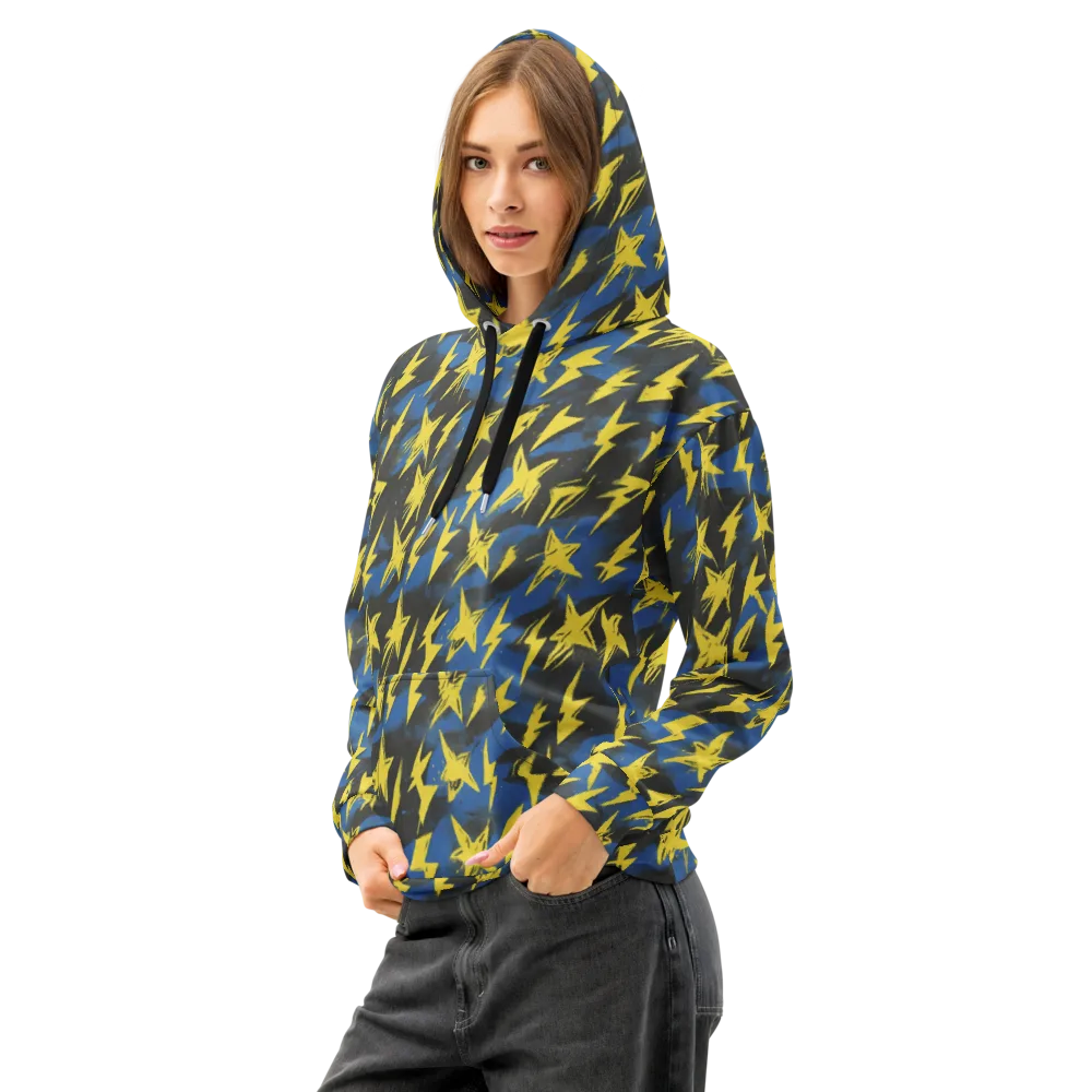 Electric Wildflower on Cotton Hoodie — Left Front