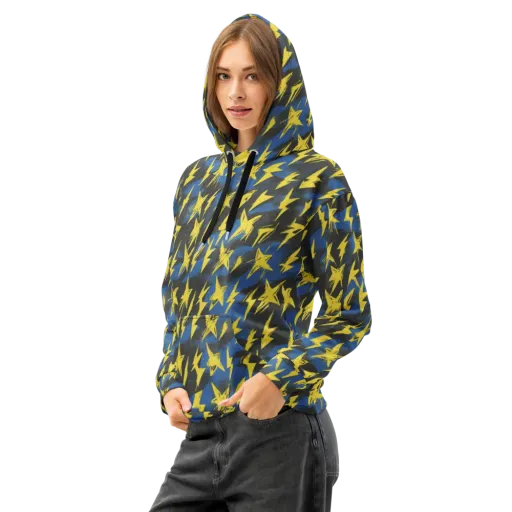 Electric Wildflower on a Cotton Hoodie