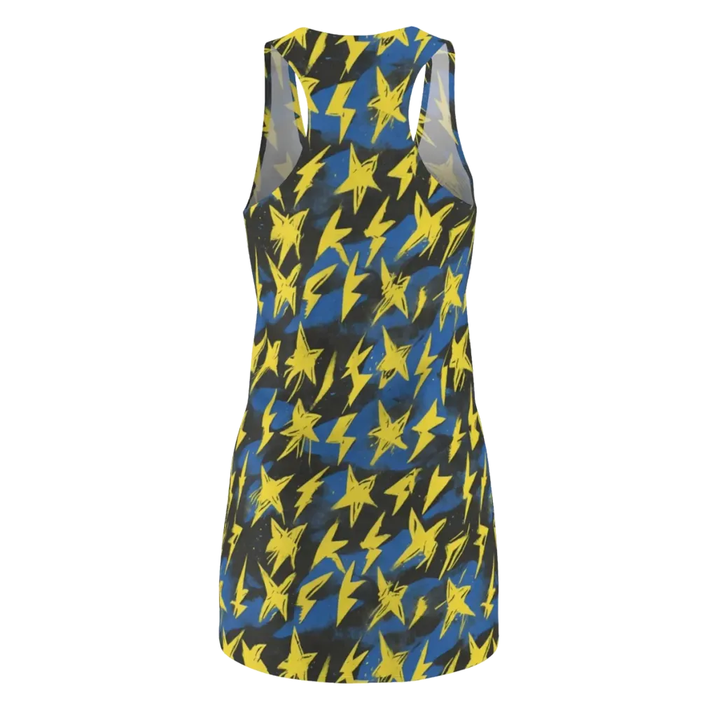 Electric Wildflower on Racerback Dress — Back