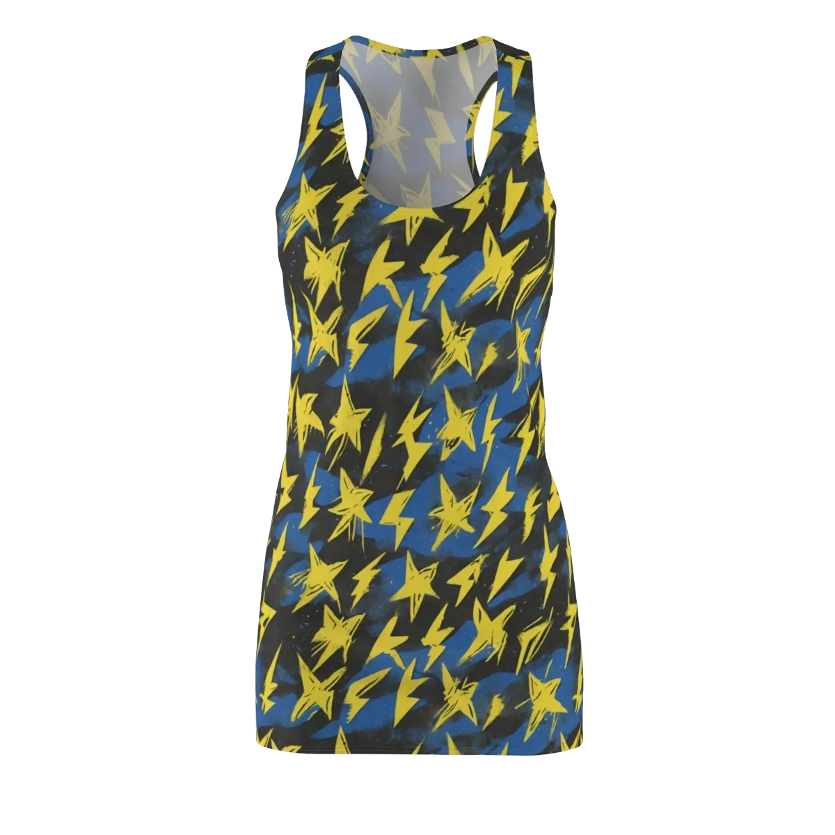 Electric Wildflower on Racerback Dress — Front