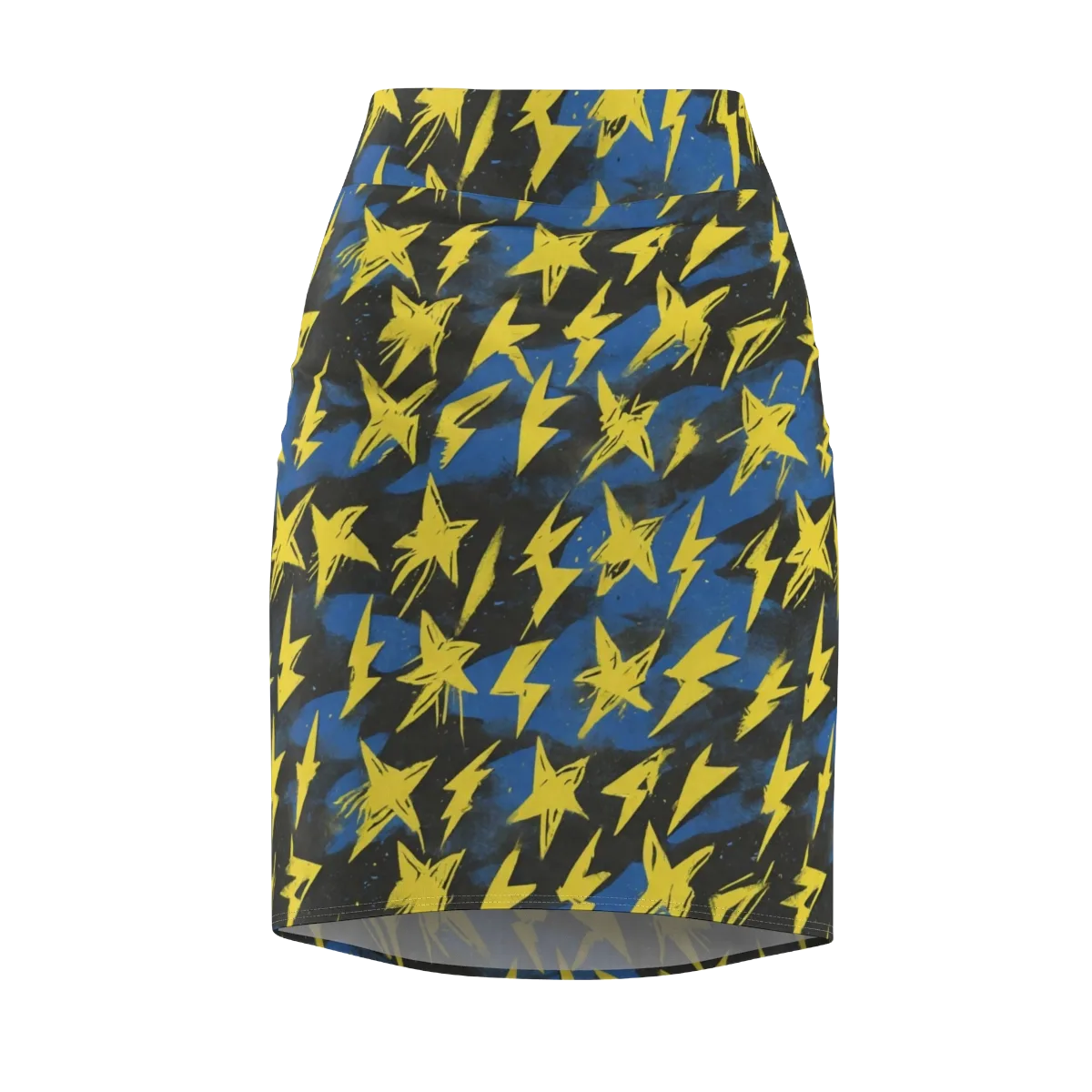 Electric Wildflower on Pencil Skirt — Front