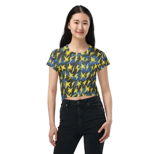 Electric Wildflower on a Crop Tee