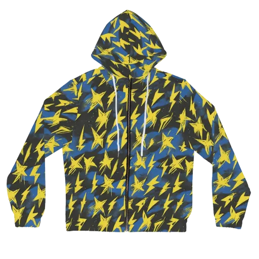 Electric Wildflower on a Women's Full-Zip Hoodie