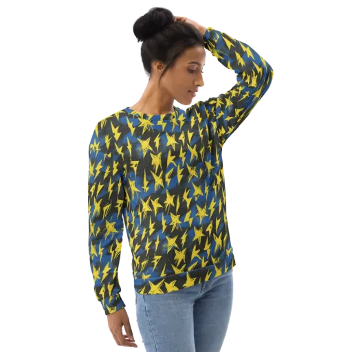 Electric Wildflower on a Sweatshirt