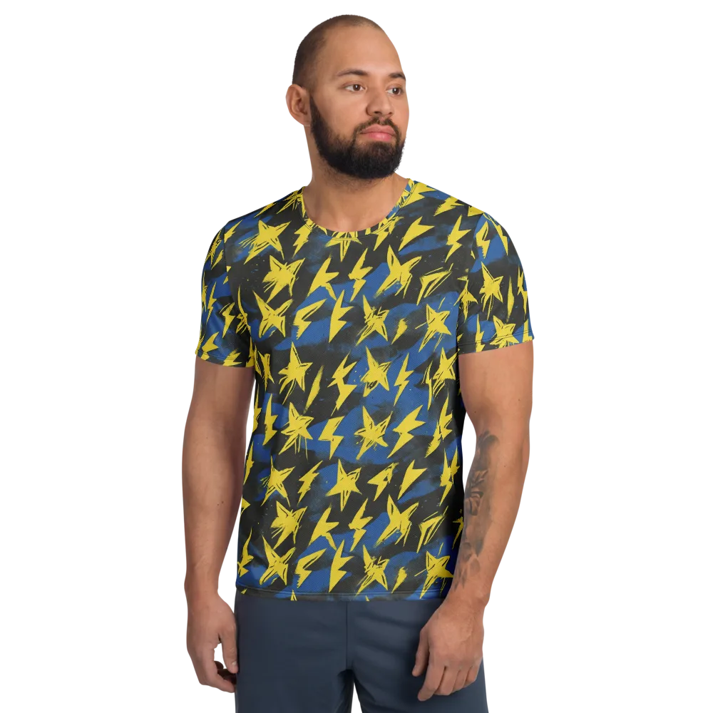 Electric Wildflower on Men's Athletic T-Shirt — Front