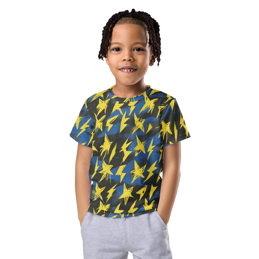 Electric Wildflower on Kids Crew Neck T-Shirt — Front