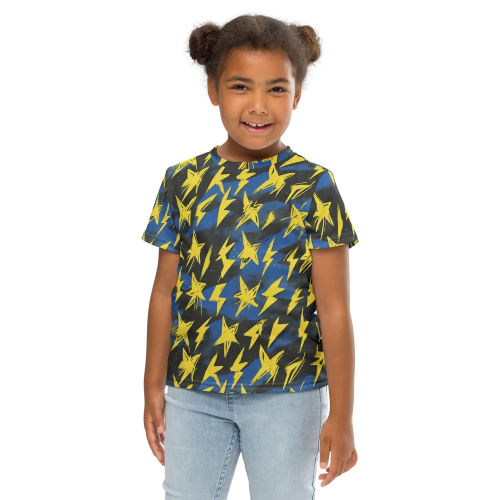 Electric Wildflower on Kids Crew Neck T-Shirt — Front