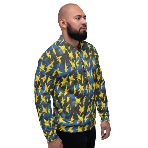 Electric Wildflower on a Bomber Jacket