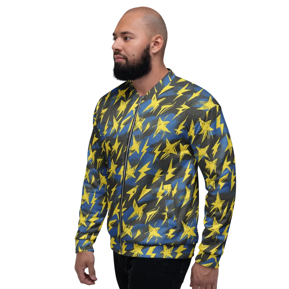 Electric Wildflower on Bomber Jacket — Left