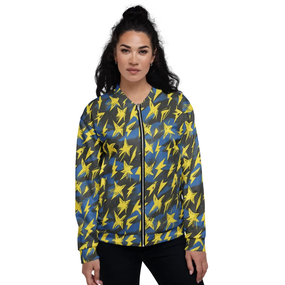 Electric Wildflower on Bomber Jacket — Front