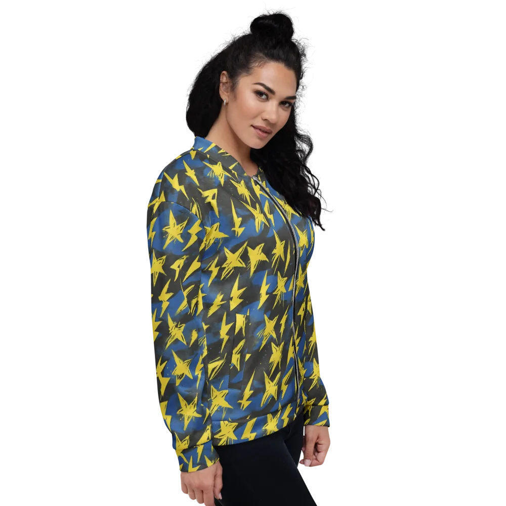 Electric Wildflower on Bomber Jacket — Right