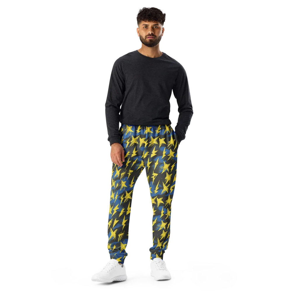 Electric Wildflower on Men's Joggers — Front