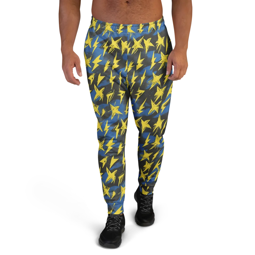 Electric Wildflower on Men's Joggers — Front