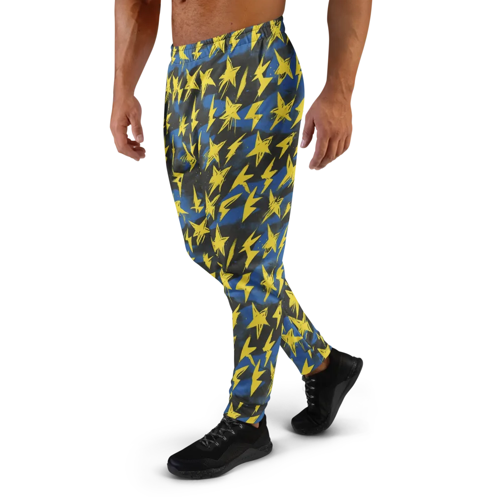 Electric Wildflower on Men's Joggers — Left