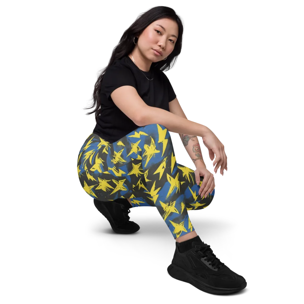 Electric Wildflower on Leggings with Pockets — Right Front