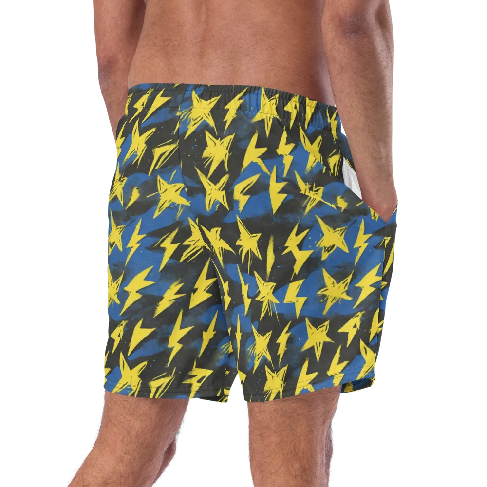 Electric Wildflower on Swim Trunks — Right Back