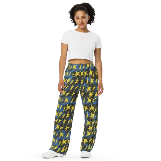 Electric Wildflower on a Wide-Leg Pants