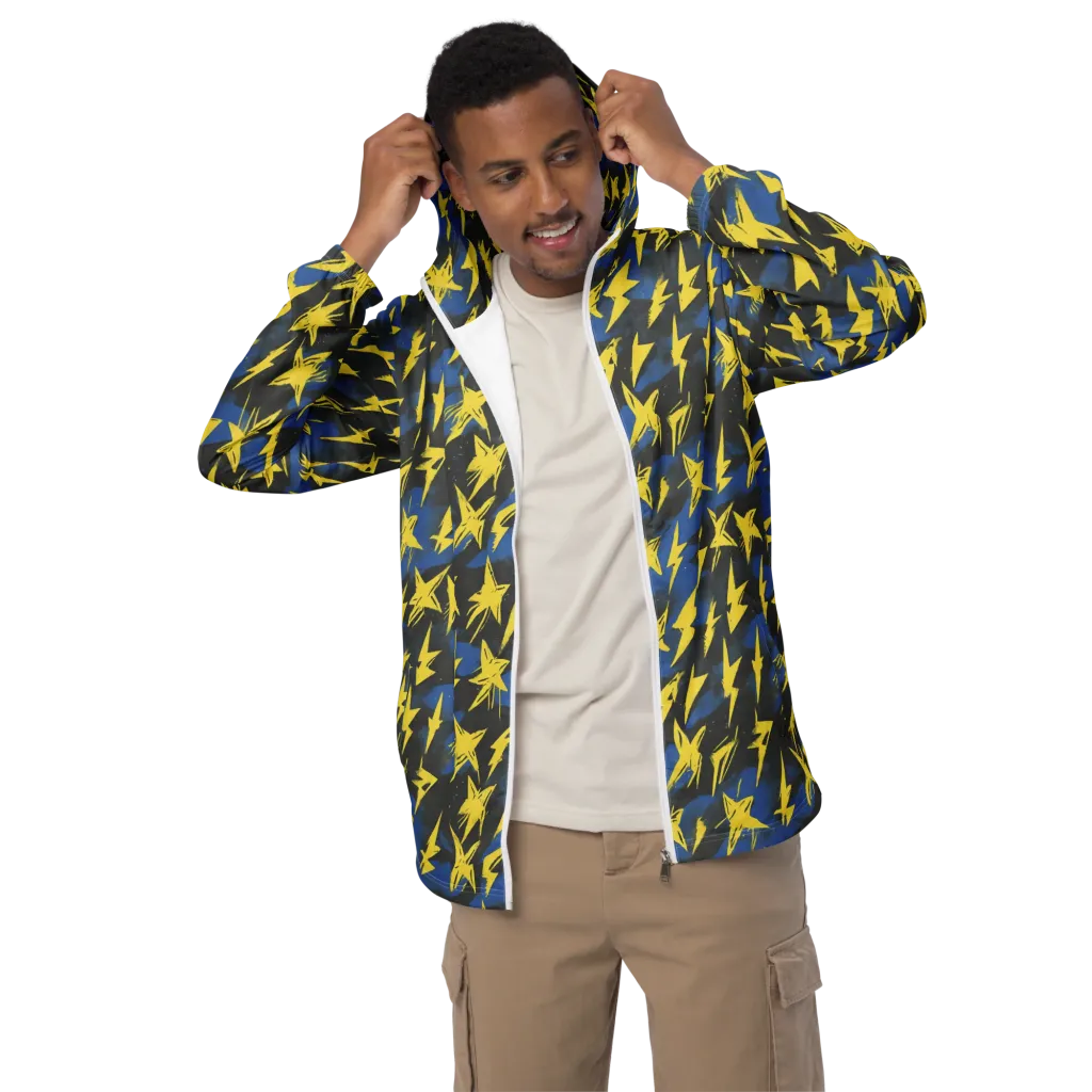 Electric Wildflower on Men's Windbreaker — Front
