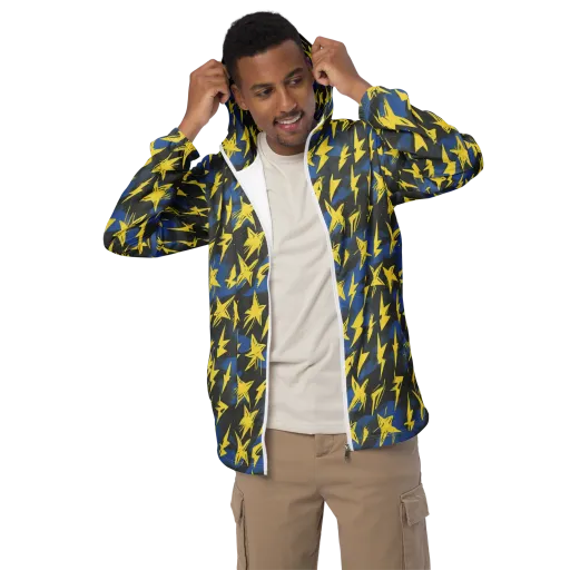 Electric Wildflower on a Men's Windbreaker
