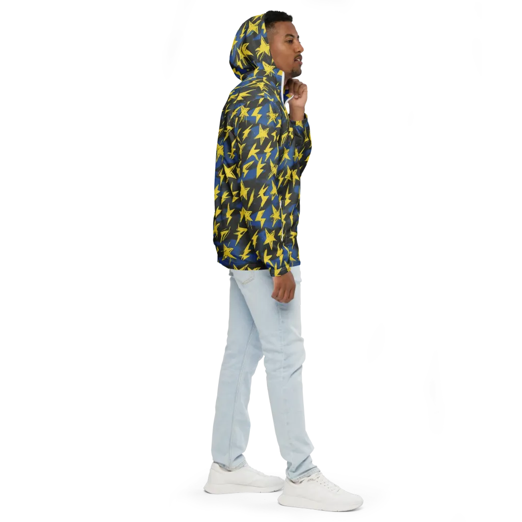 Electric Wildflower on Men's Windbreaker — Right