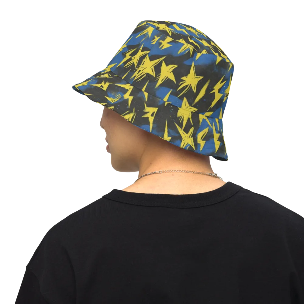 Electric Wildflower on Reversible Bucket Hat — Back Inside