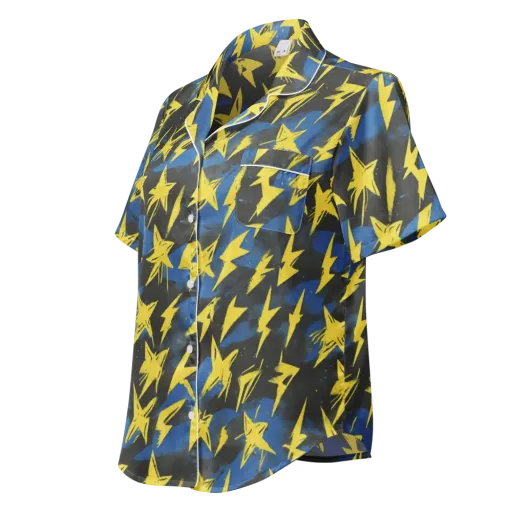 Electric Wildflower on a Women's Short Sleeve Pajama Top