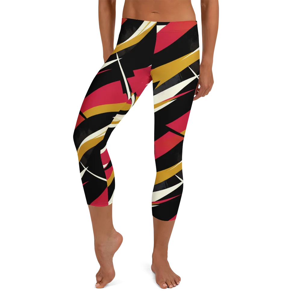 Voltage Velvet on Capri Leggings — Front