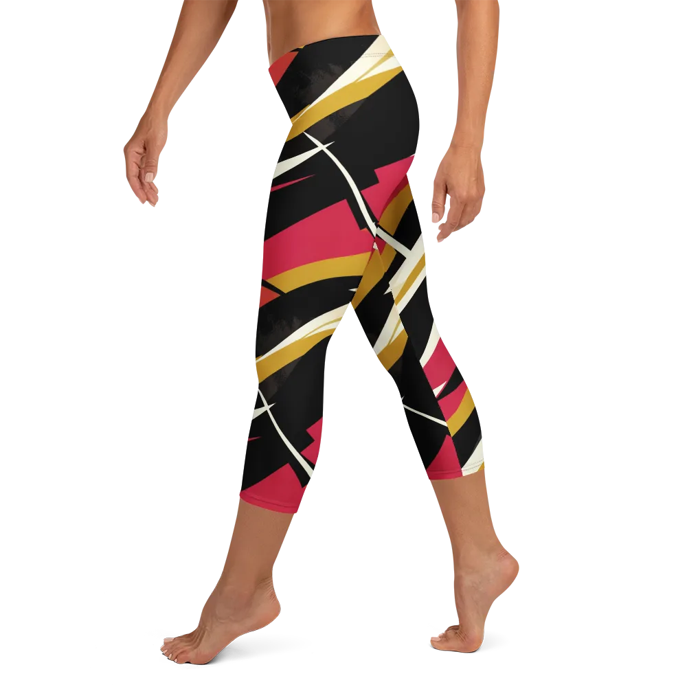 Voltage Velvet on Capri Leggings — Left