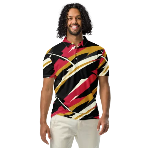 Voltage Velvet on a Men's Slim Fit Polo Shirt