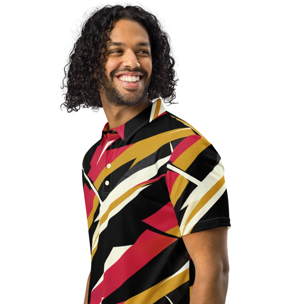 Voltage Velvet on Men's Slim Fit Polo Shirt — Left Front