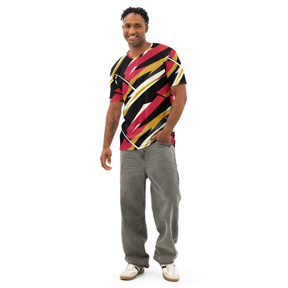 Voltage Velvet on Men's Cotton Crew Neck T-Shirt — Front